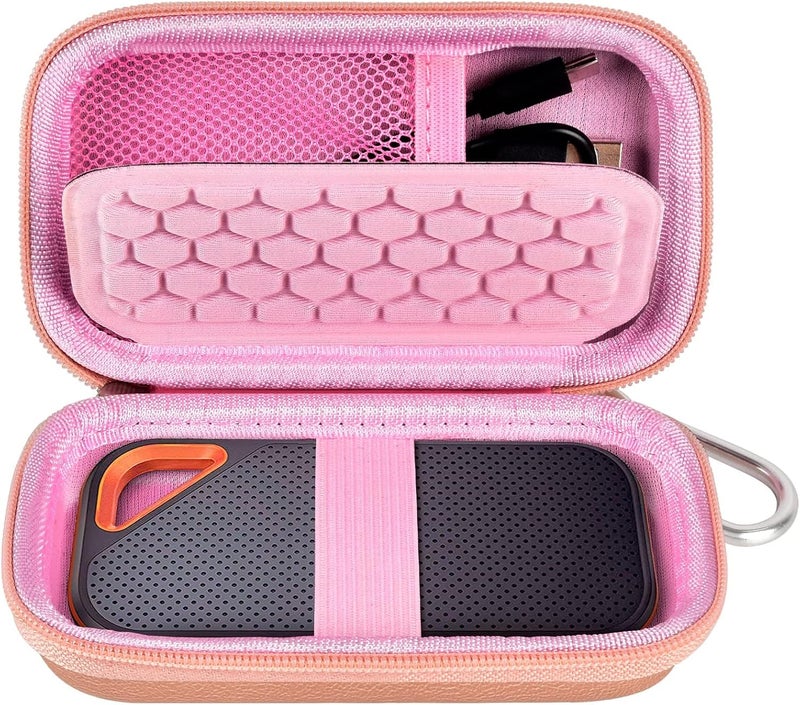 GWCASE Hard Case Compatible with SanDisk Extreme PRO 500GB 1TB 2TB 4TB Portable External SSD. Carrying Travel Holder for Crucial X8 Solid State Drive (Box Only)-Rose Gold - Image 1